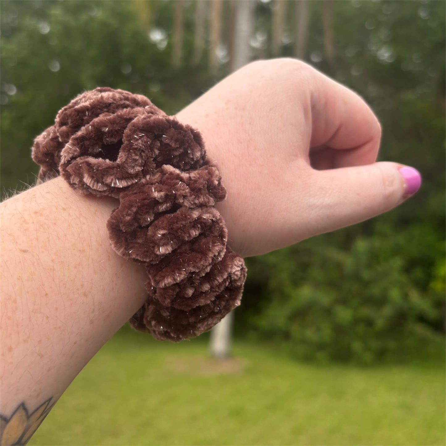 Brown Sugar Sparkly Scrunchie