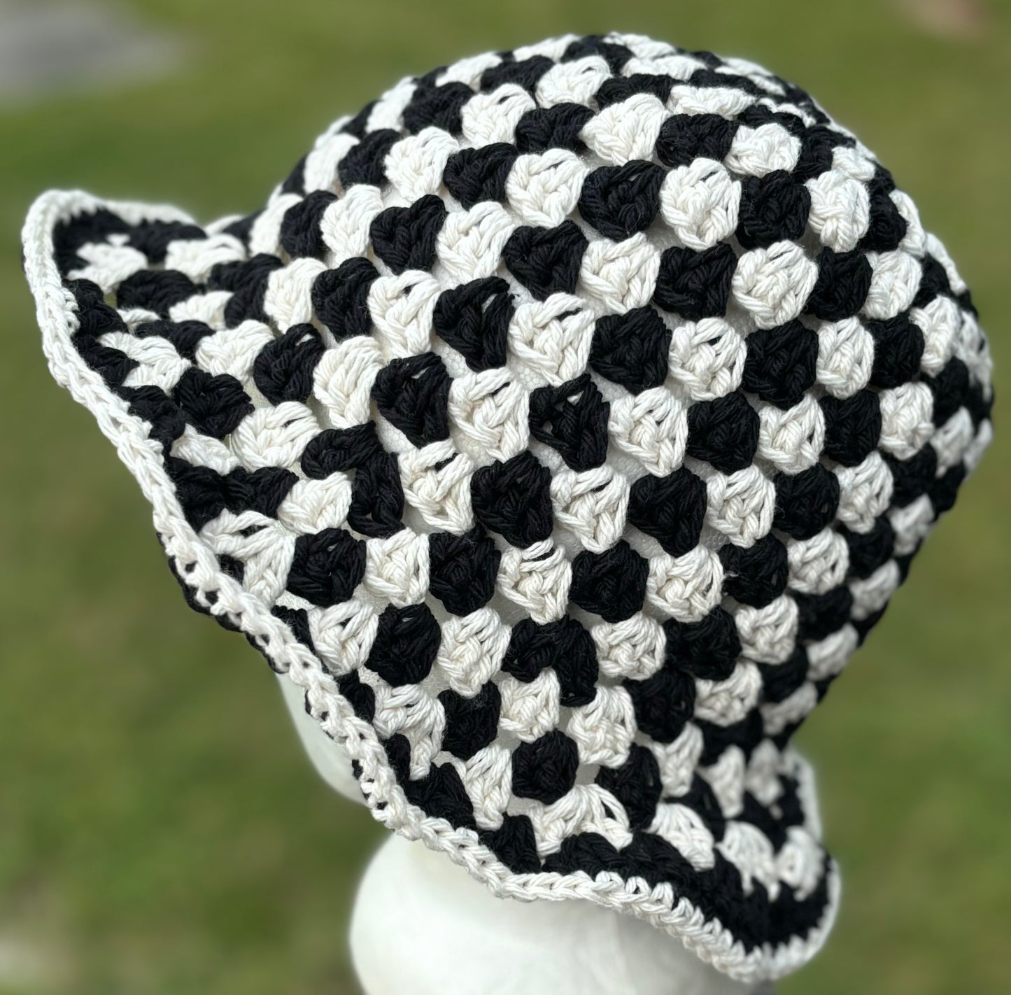 Black Checkered Bucket Hat