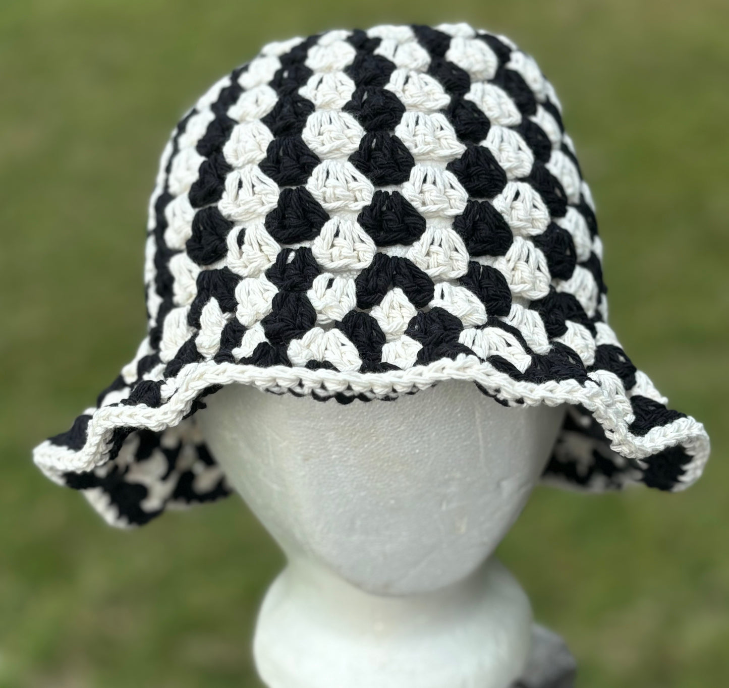 Black Checkered Bucket Hat