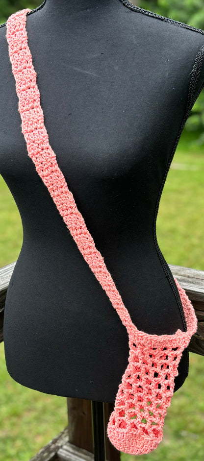 Coral Rose Bottle Holder - Cross Body