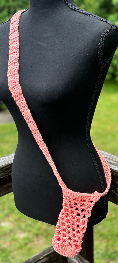 Coral Rose Bottle Holder - Cross Body