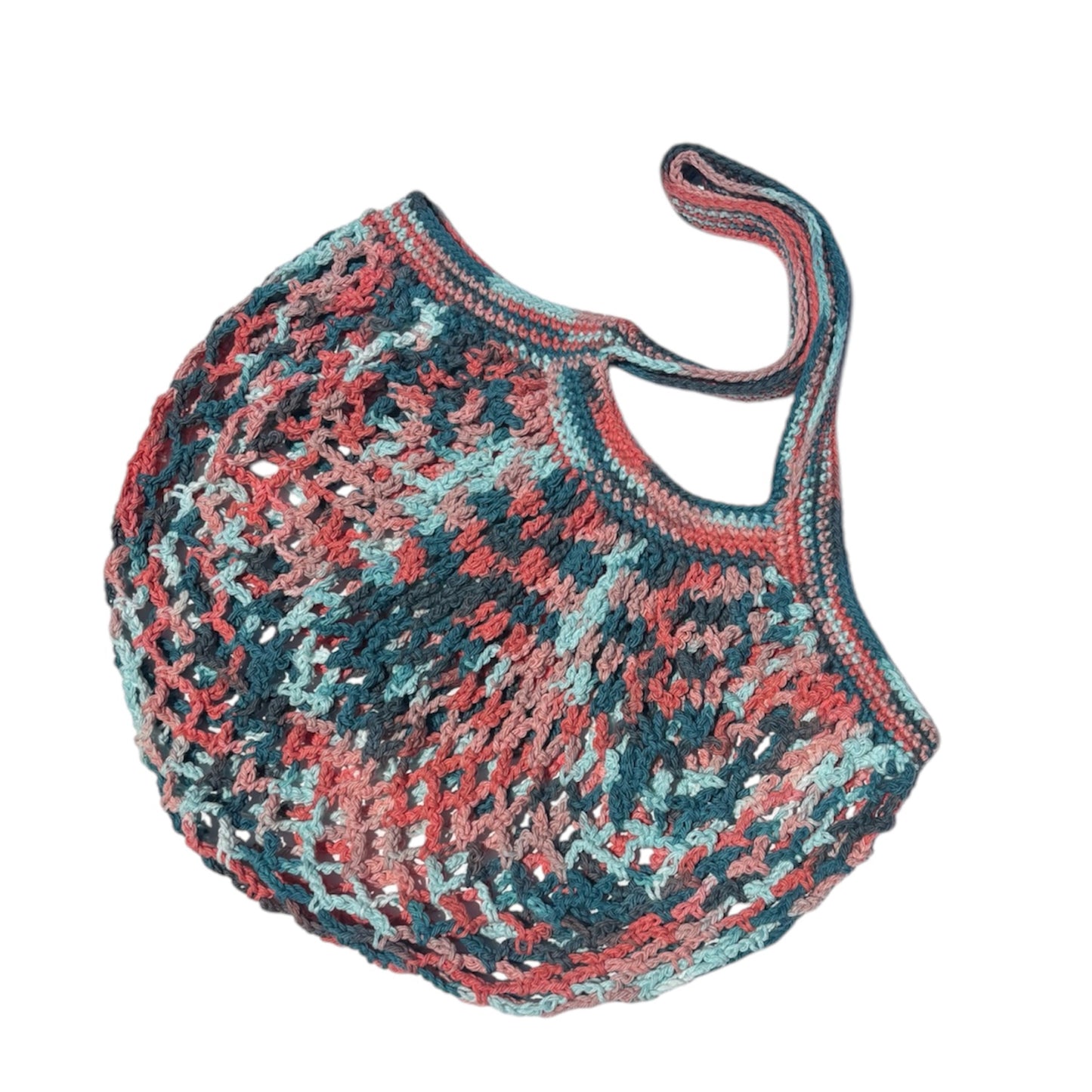 Coral Haze Ombre Mesh Market Bag