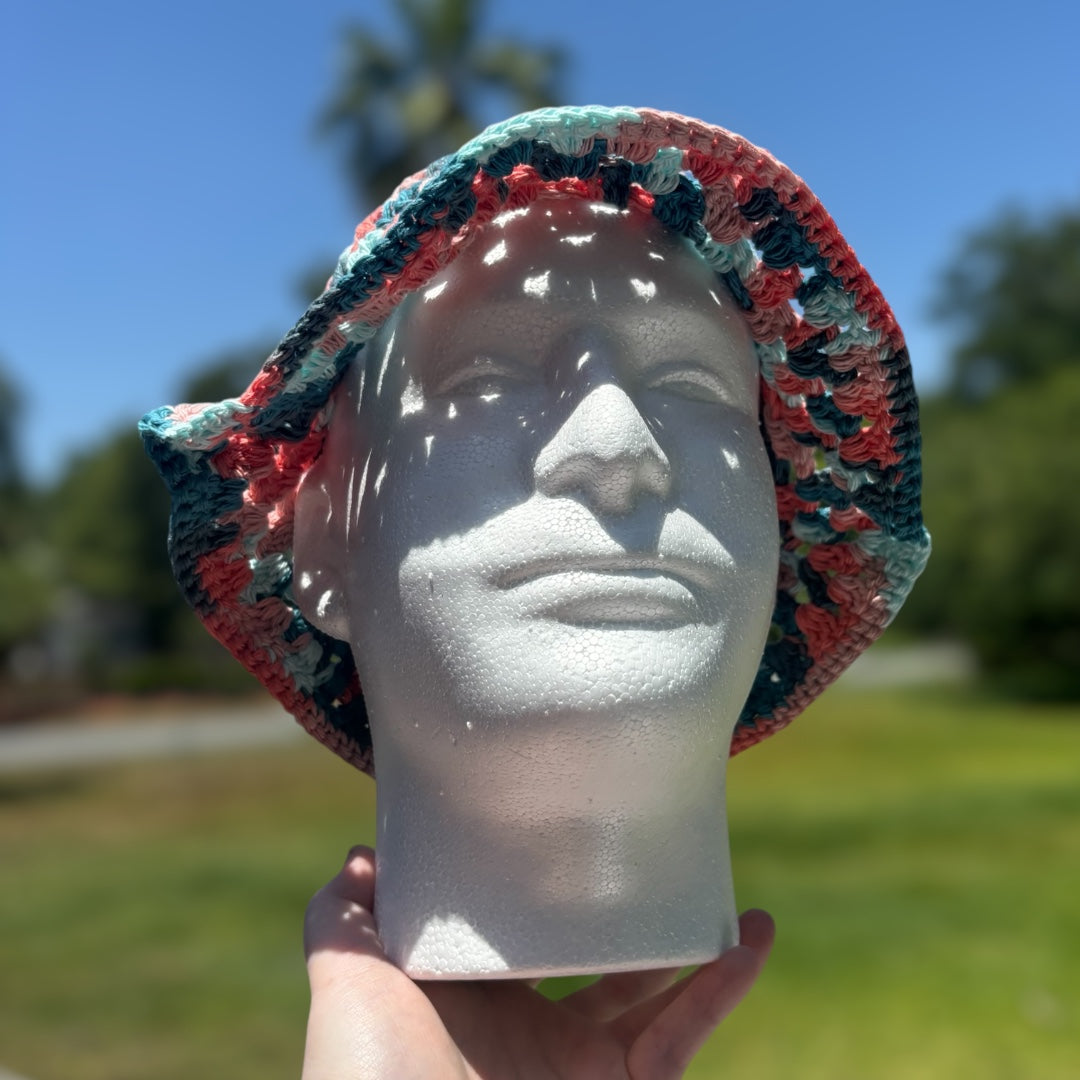 Coral Haze Ombre Bucket Hat